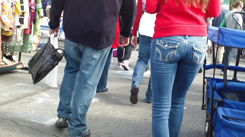 Beautiful teen ass & butt in tight blue jeans #11355912