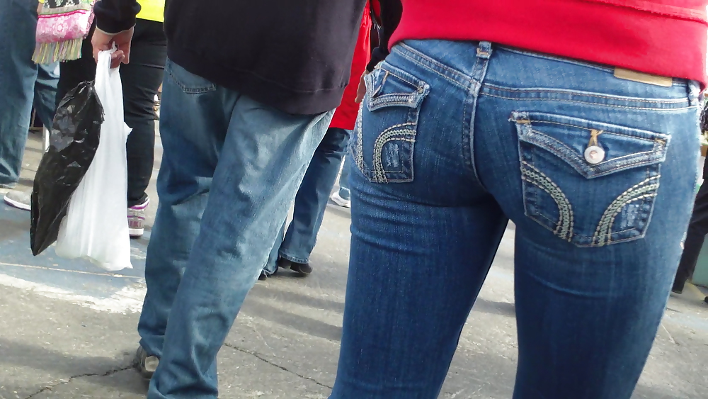 Beautiful teen ass & butt in tight blue jeans #11355935