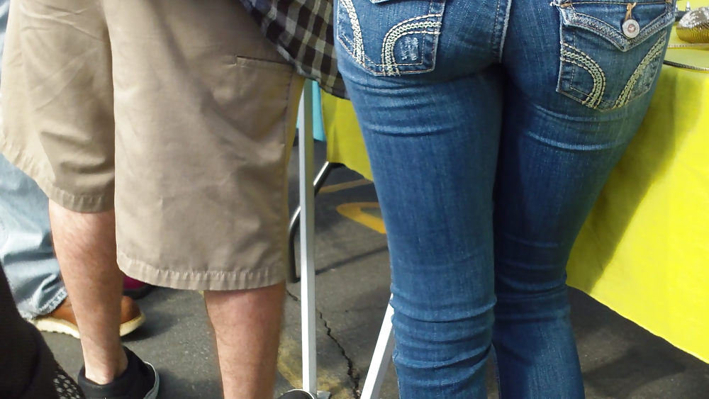 Beautiful teen ass & butt in tight blue jeans #11355989