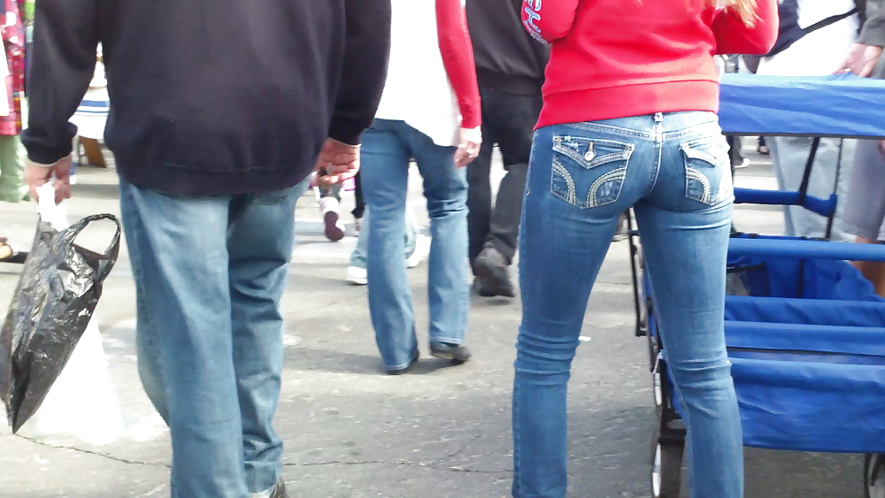 Beautiful teen ass & butt in tight blue jeans #11355998