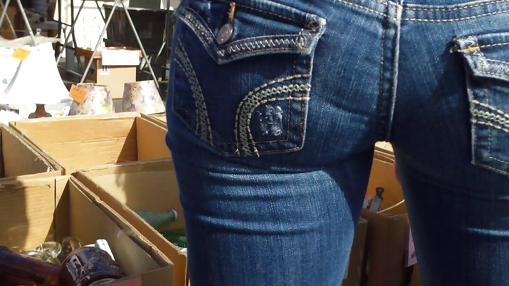 Beautiful teen ass & butt in tight blue jeans #11356076