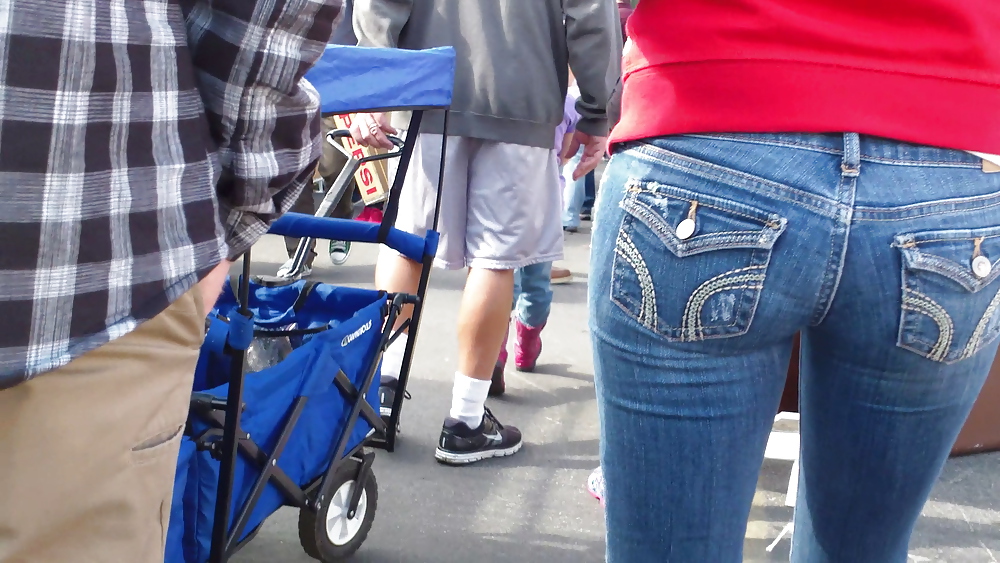 Beautiful teen ass & butt in tight blue jeans #11356219