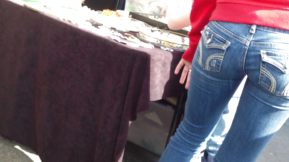 Beautiful teen ass & butt in tight blue jeans #11356241