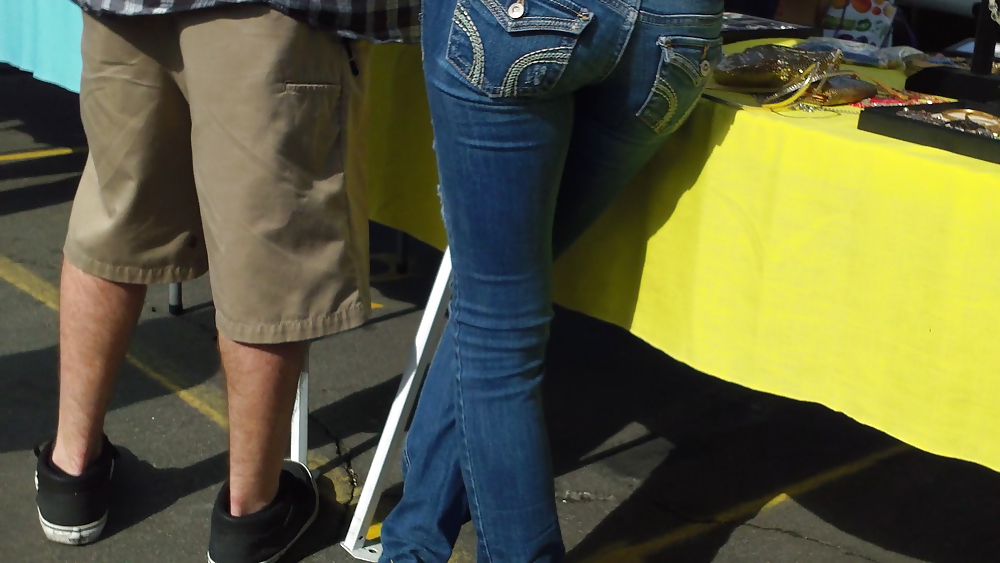 Beautiful teen ass & butt in tight blue jeans #11356311