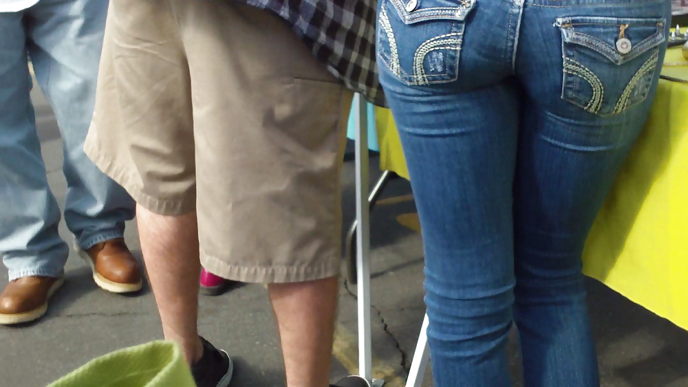 Beautiful teen ass & butt in tight blue jeans #11356349
