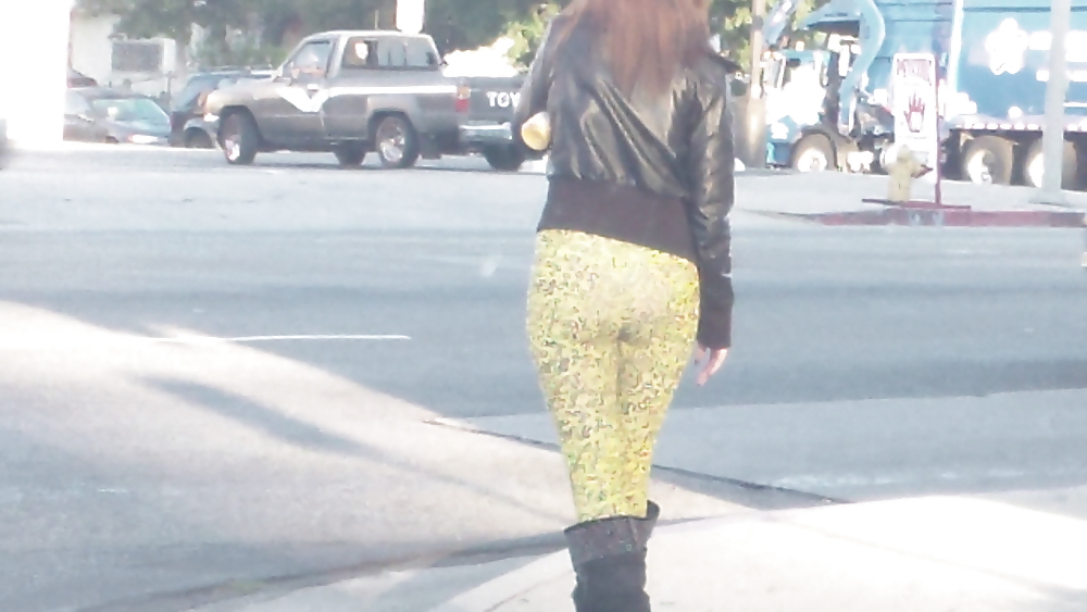 Teen street corner girl butt & ass in tights #22751587