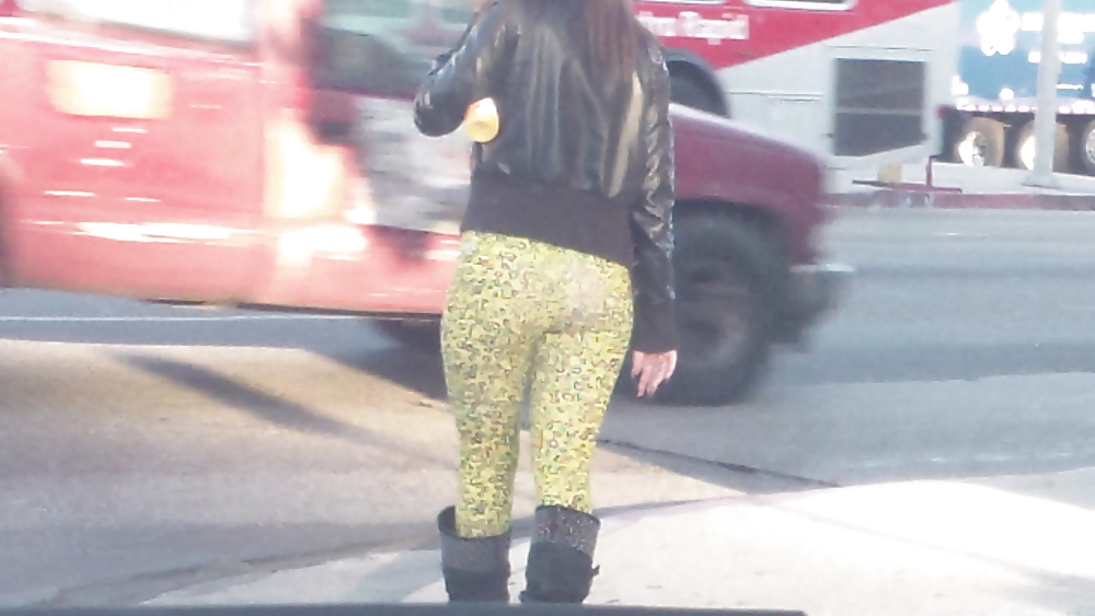 Teen street corner girl butt & ass in tights #22751609
