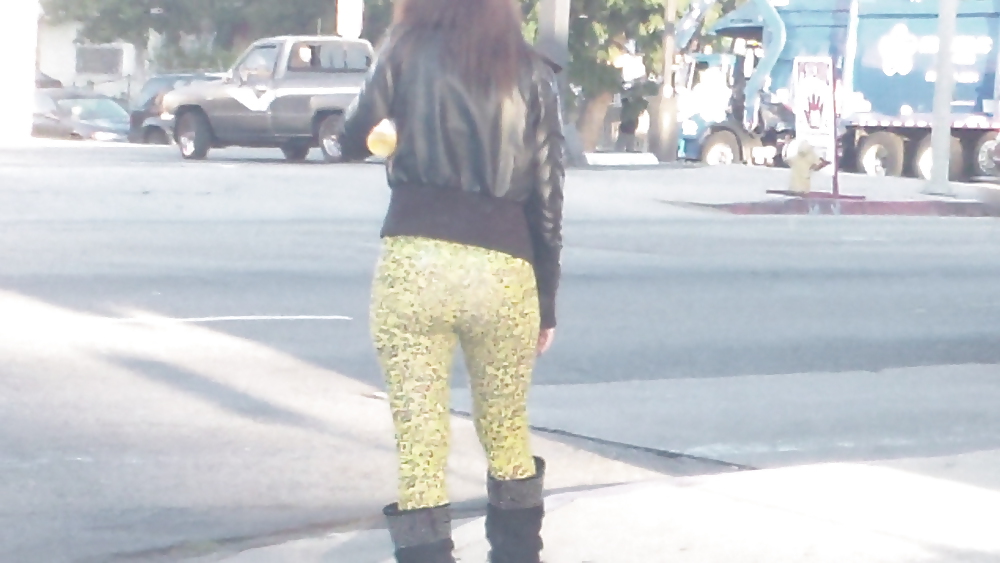 Teen street corner girl butt & ass in tights #22751668