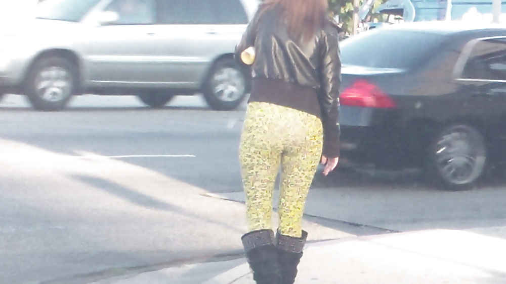 Teen street corner girl butt & ass in tights #22751688