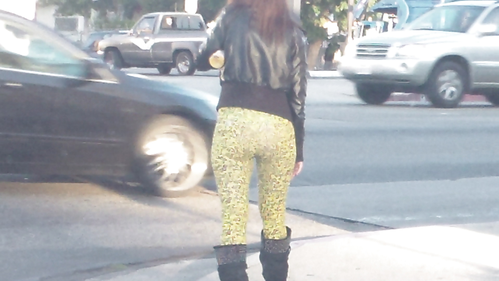 Teen street corner girl butt & ass in tights #22751696