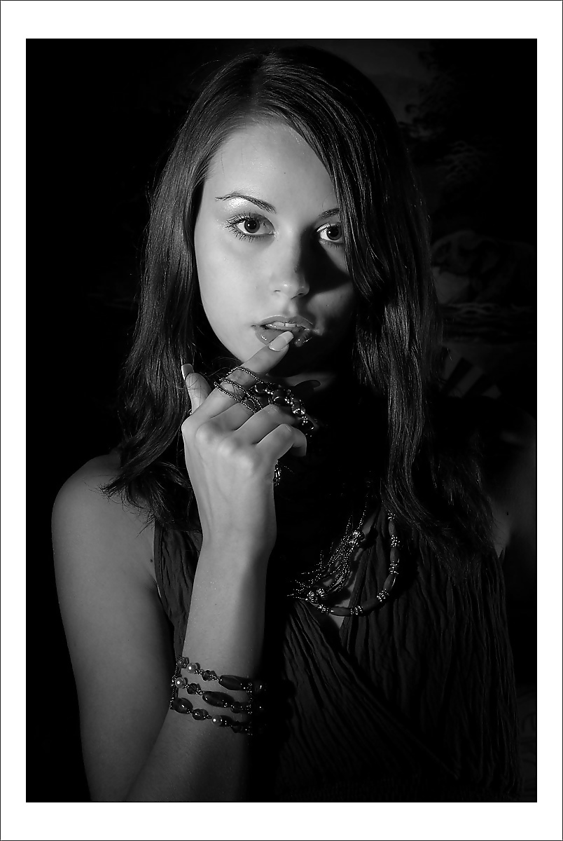 Artistic face portrait model brunette teen lips #16304302