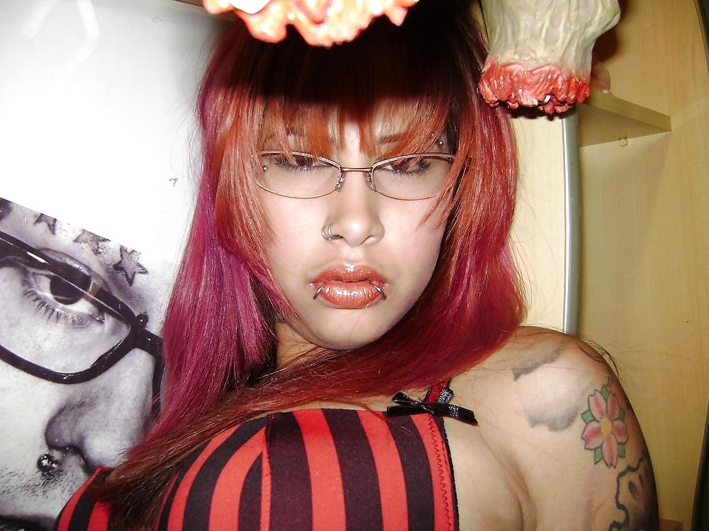 TATTOOED GOTH SHOWING OFF #9713603