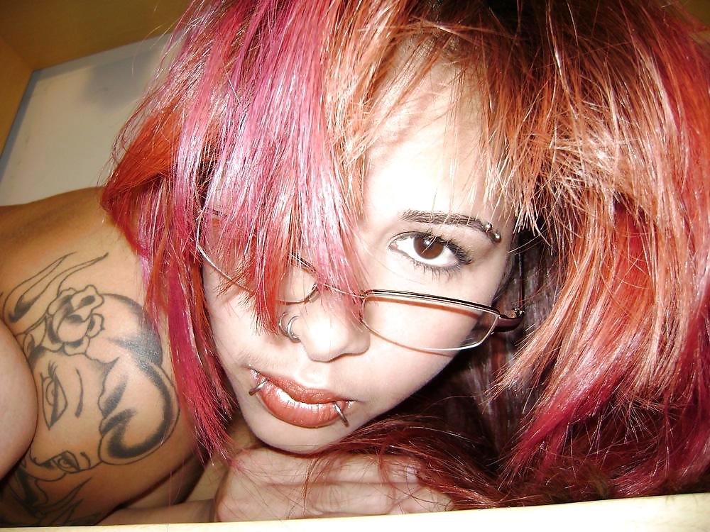 TATTOOED GOTH SHOWING OFF #9713756