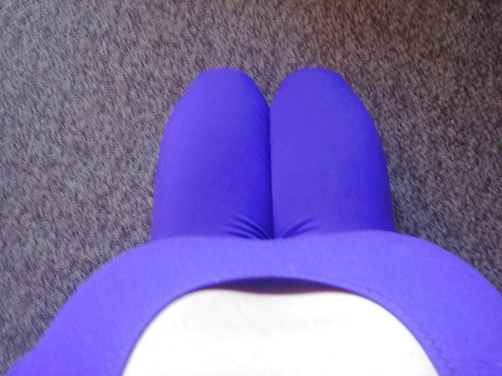 Cute purple unitard crossdresser #12730709