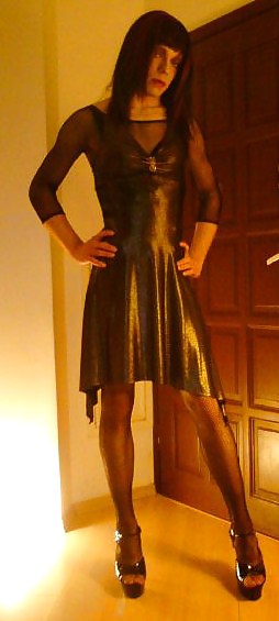 Sissy Schlampe Carolina Silbernes Kleid #4088775