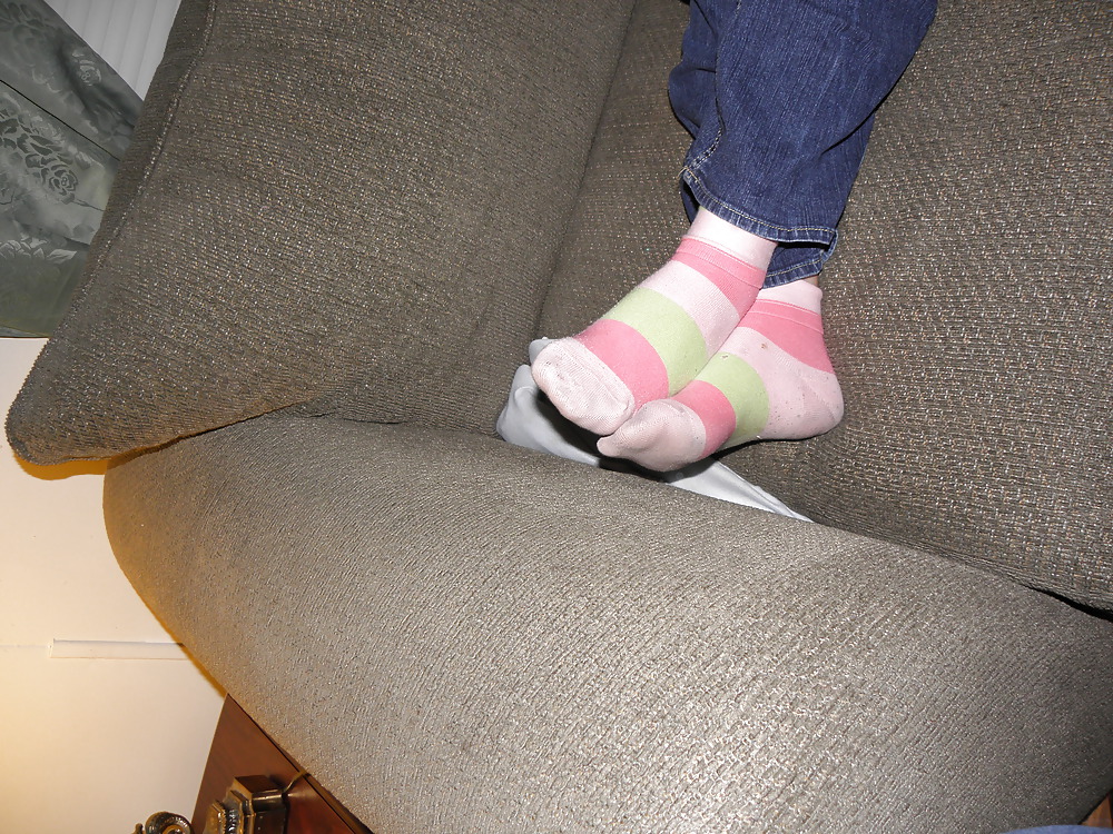 Wifes sock coverd feet #8643881