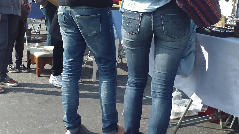 Ass & butts smooth teen cheeks in jeans  #10513500