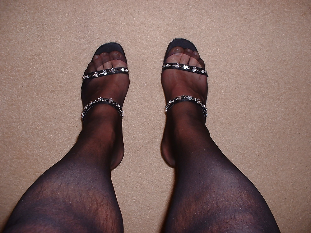 My little feet in black stockings #11458