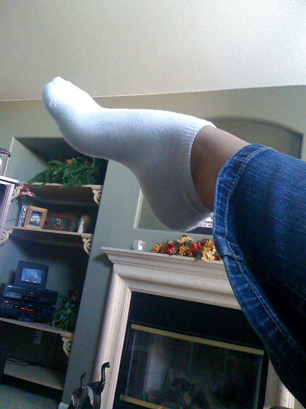 My ex feet pussy and white ankle socks #4840102
