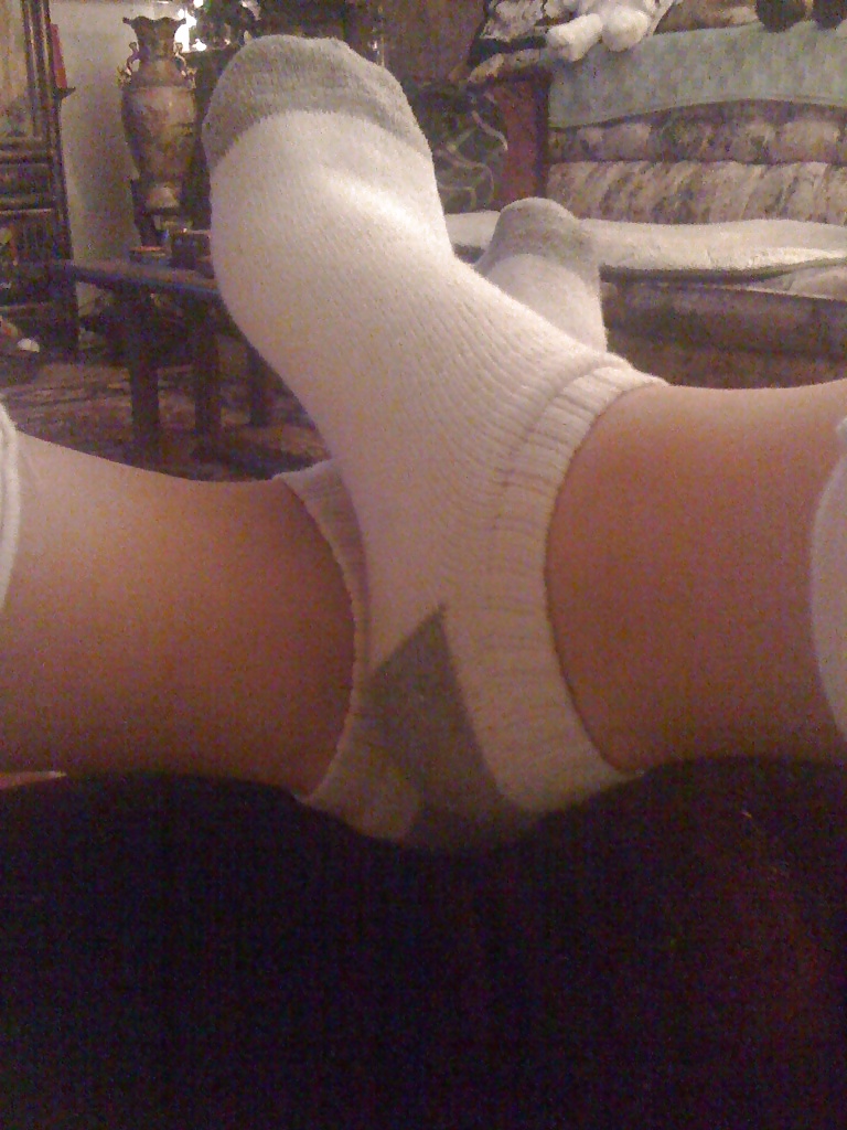 My ex feet pussy and white ankle socks #4840112