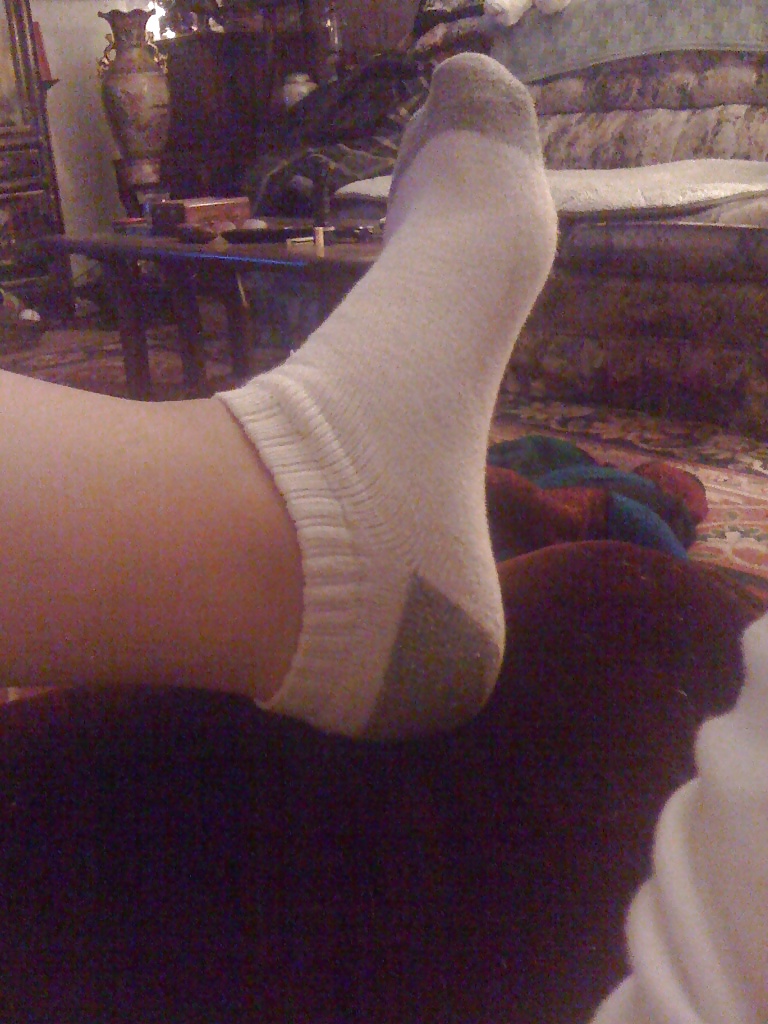 My ex feet pussy and white ankle socks #4840138