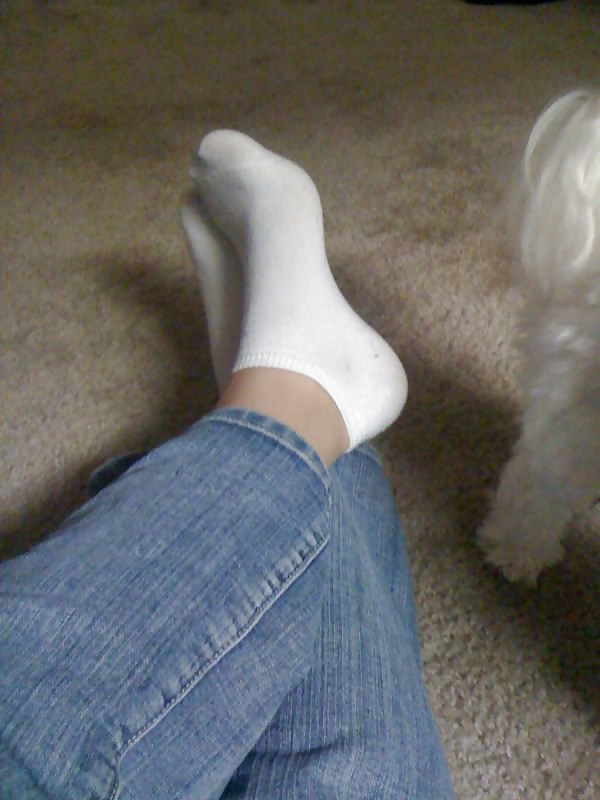 My ex feet pussy and white ankle socks #4840147