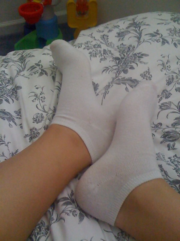My ex feet pussy and white ankle socks #4840169