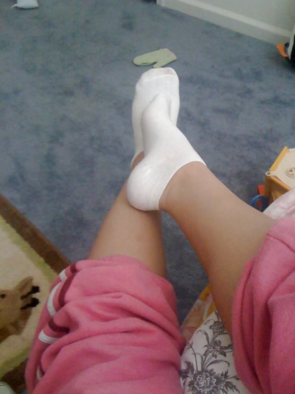 My ex feet pussy and white ankle socks #4840176