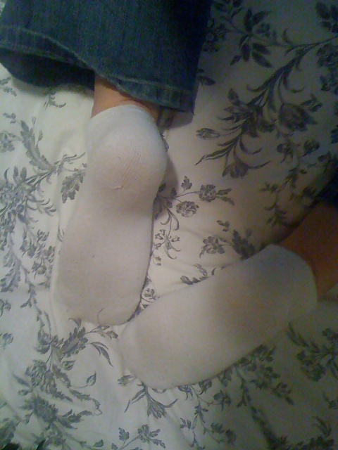 My ex feet pussy and white ankle socks #4840184