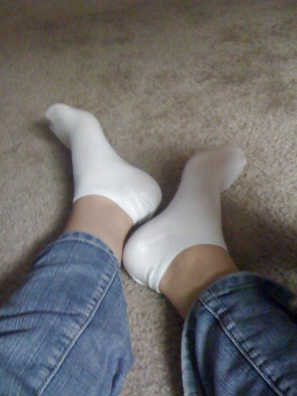 My ex feet pussy and white ankle socks #4840193