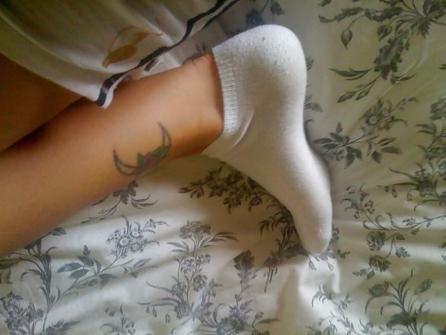 My ex feet pussy and white ankle socks #4840246