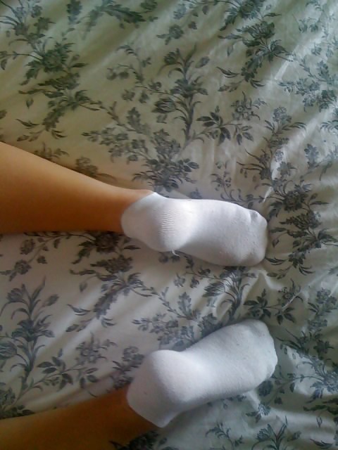 My ex feet pussy and white ankle socks #4840282