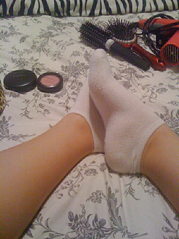 My ex feet pussy and white ankle socks #4840355