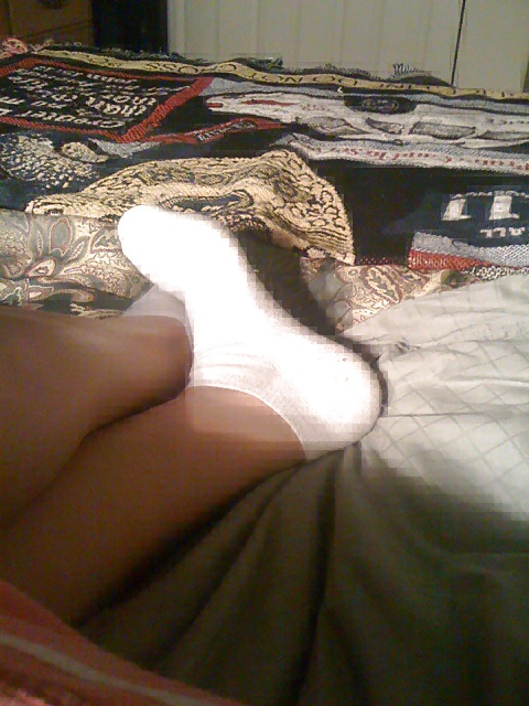 My ex feet pussy and white ankle socks #4840433