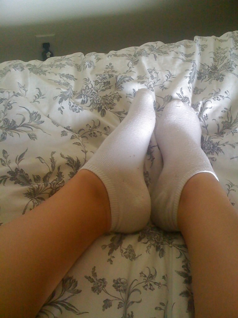 My ex feet pussy and white ankle socks #4840448