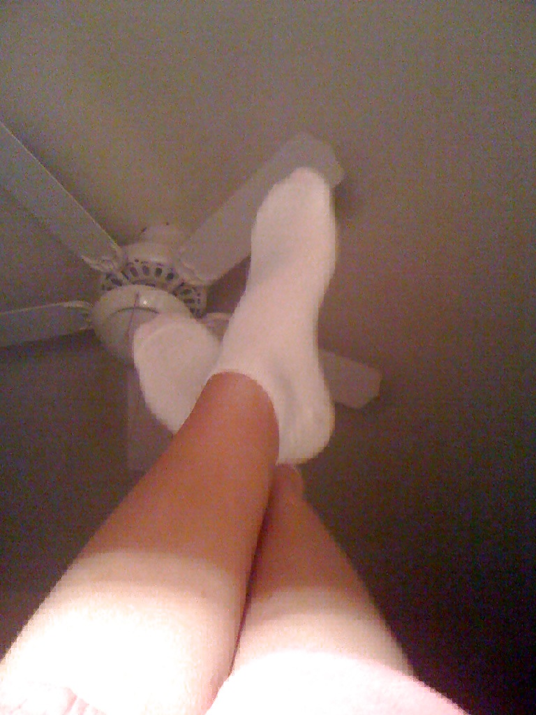 My ex feet pussy and white ankle socks #4840459
