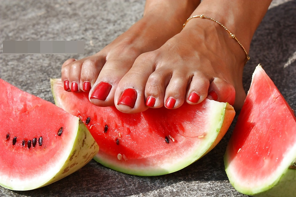 Mature feet and watermelon #19640769
