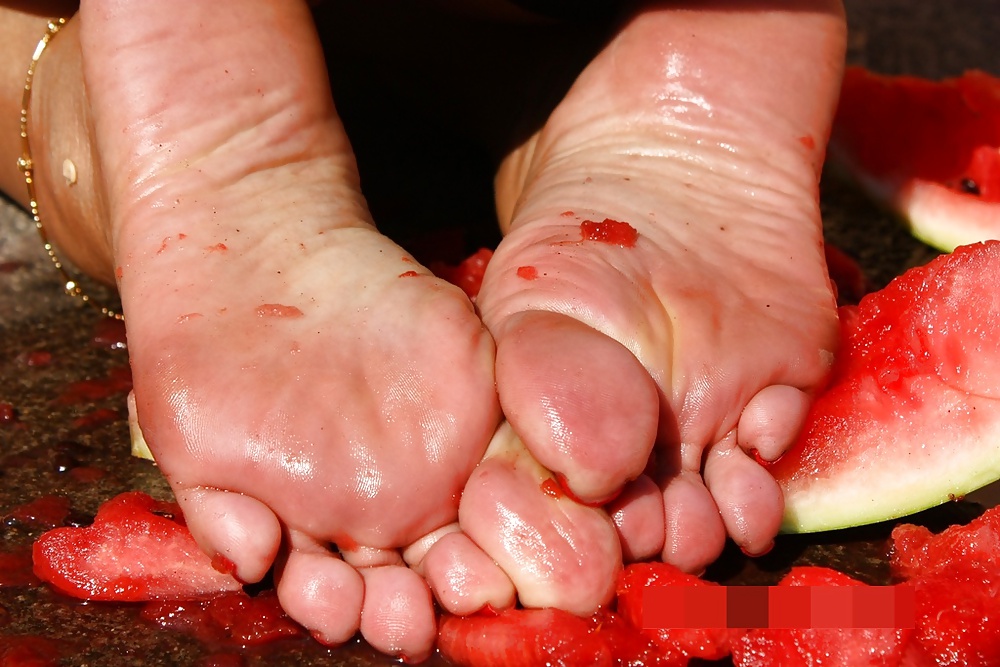 Mature feet and watermelon #19640880