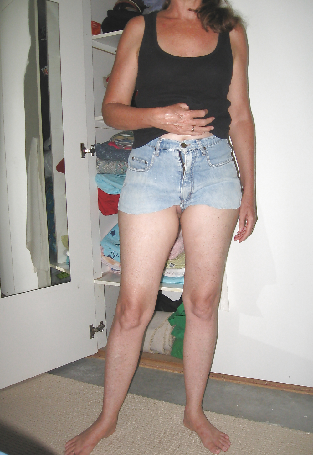 My redhead wife's jean shorts #6480830