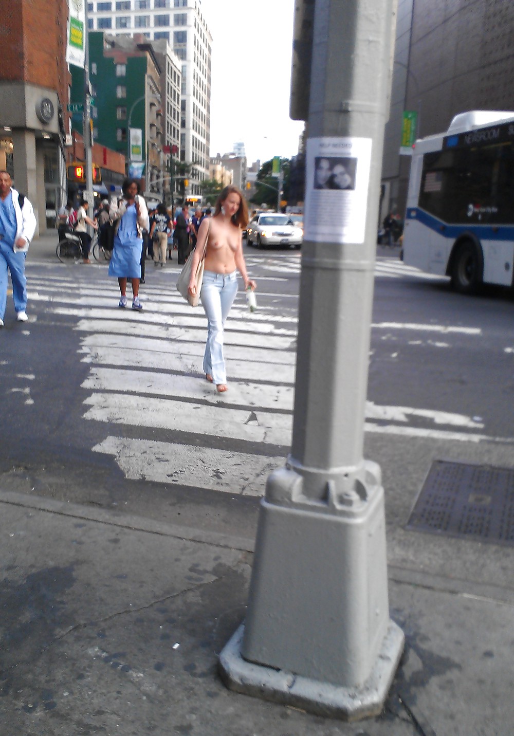 New York Girl Topless in Union Square #12182291