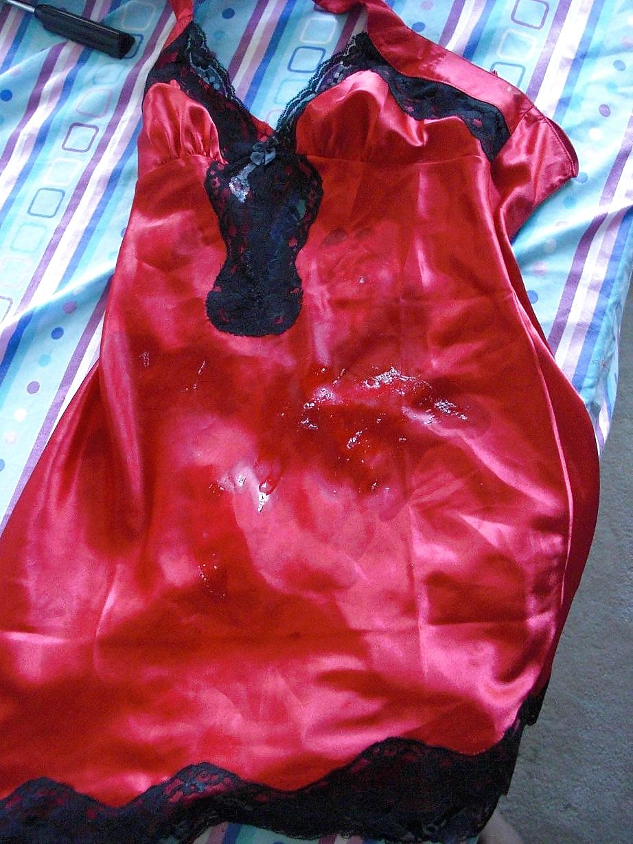 Cum Satin Chemise jizz - Awaiting blasting... #4572719