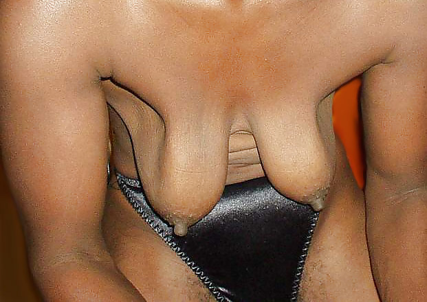 Real black mature's saggy tits #10460945