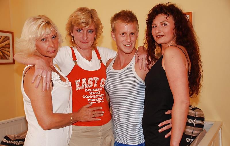 Lucky guy with three milfs #12708402