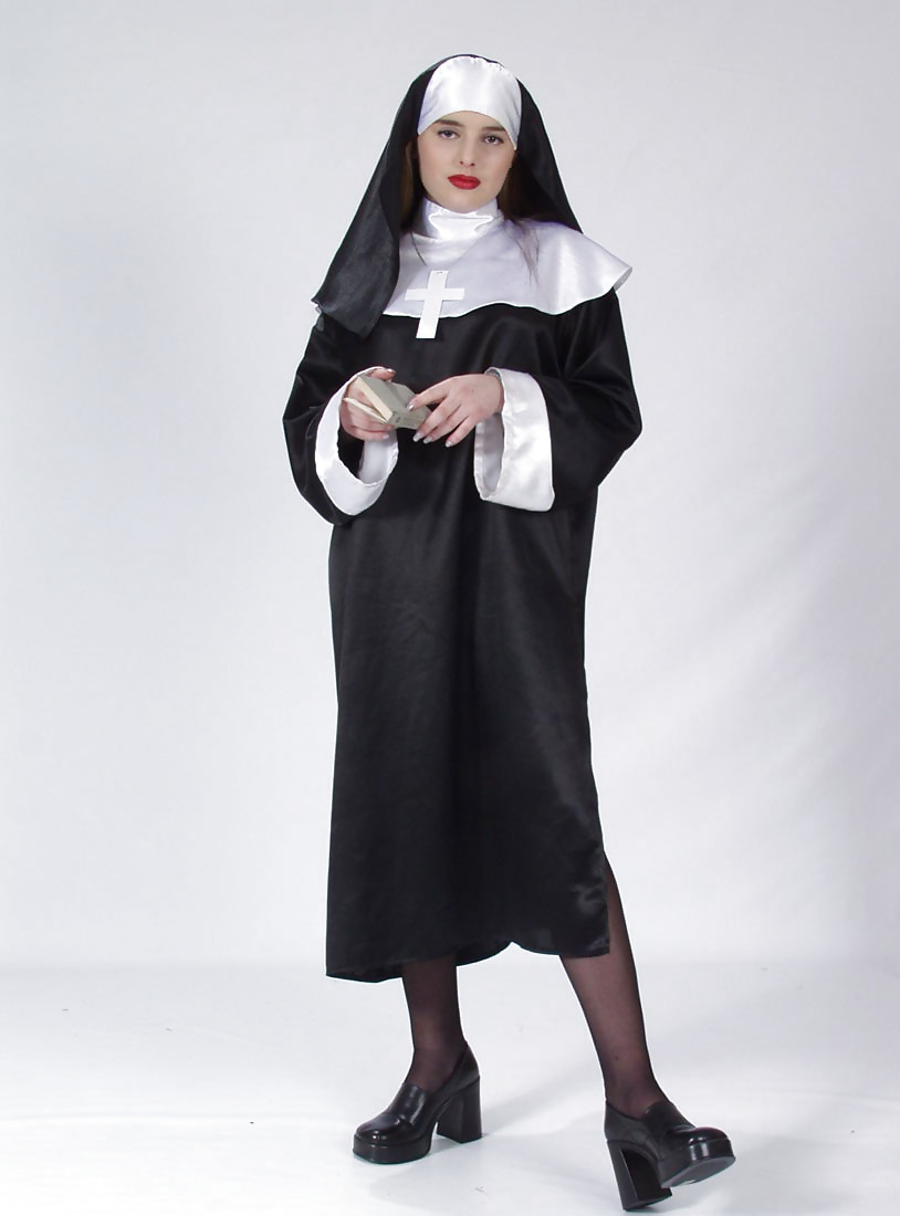 Brunette nun reading dirty magz and undressing #19365261