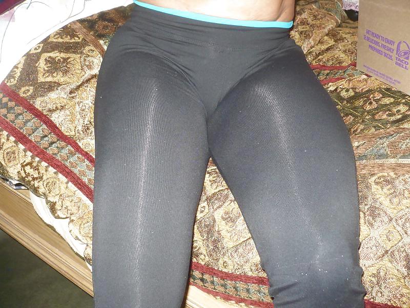 Topless in Lycra Gym Pants #13624017