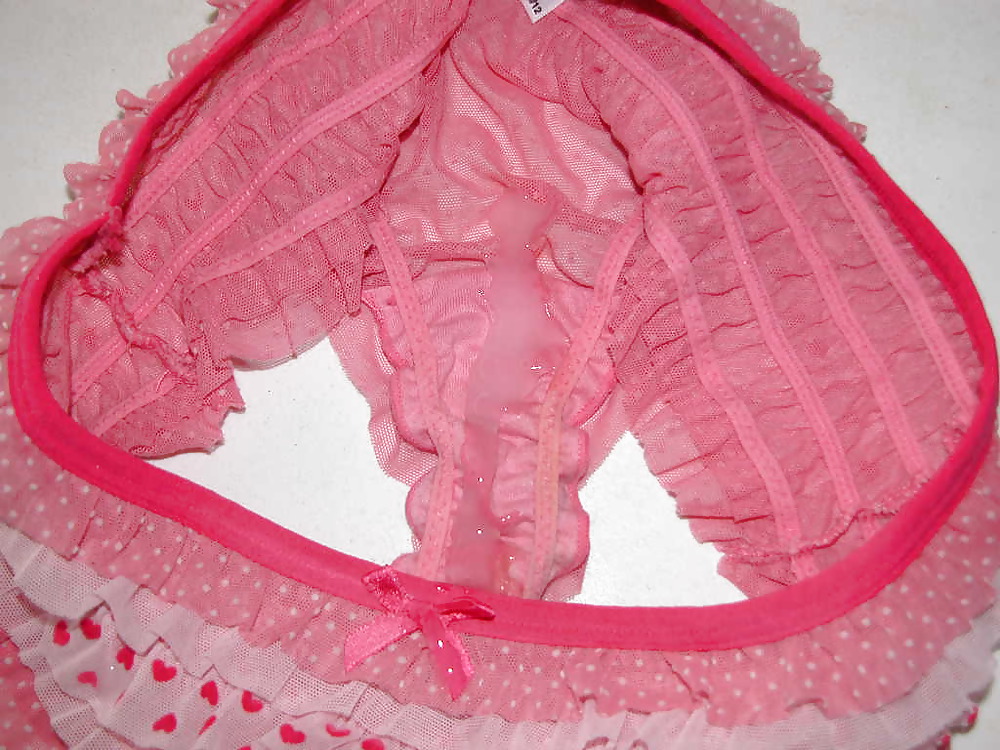 Sperm on pink lace panties #8185160