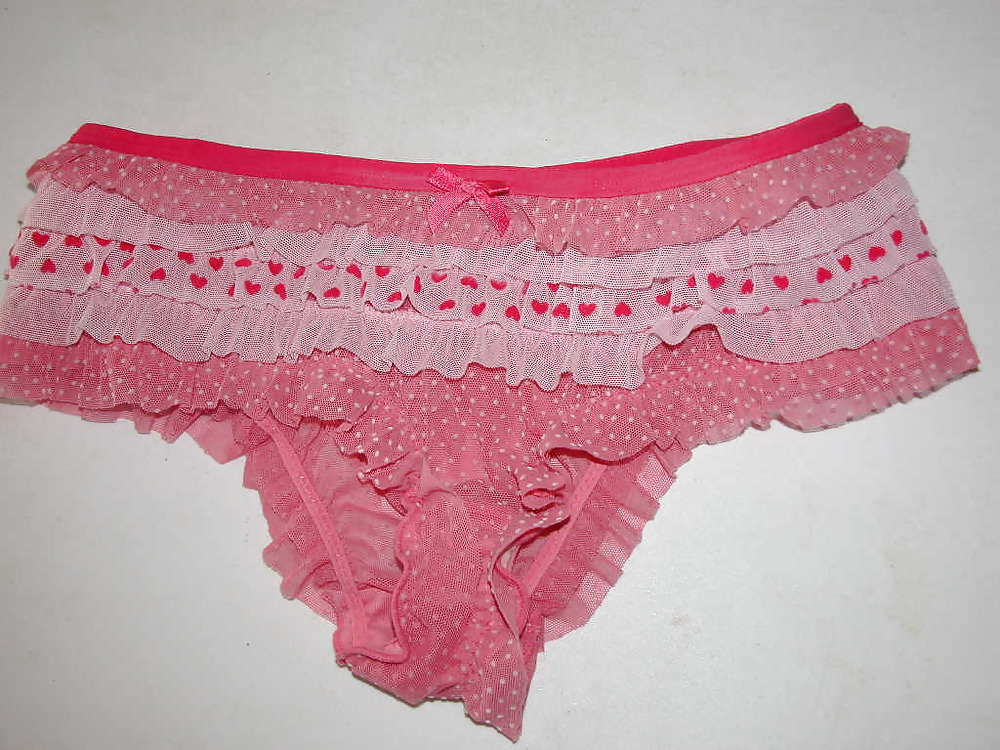 Sperm on pink lace panties #8185198