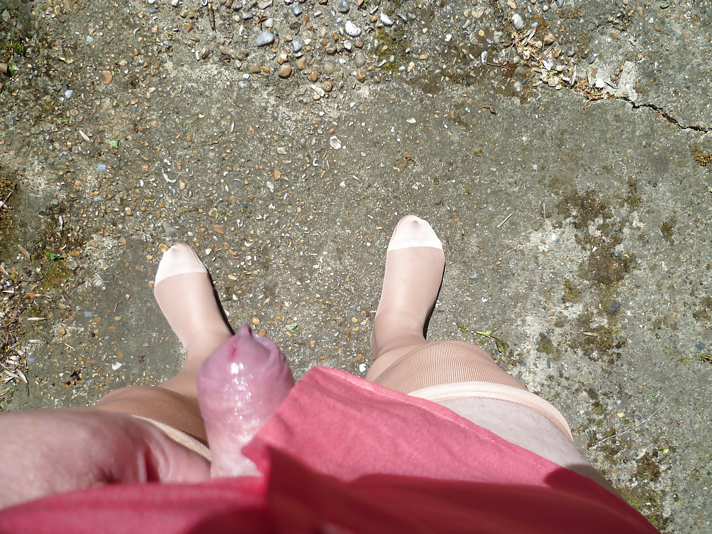 New shoes,new skirt,new blouse outdoor. #3814538