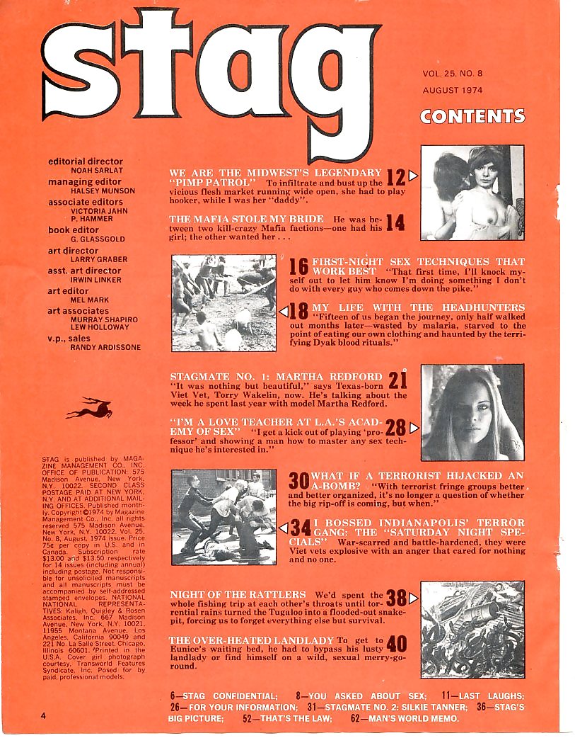 Vintage Magazines Stag - 1975 August #2131520