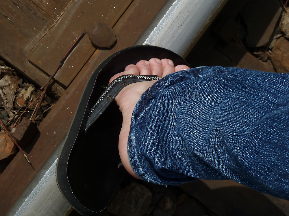 Feet on rails train #21082320